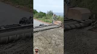 Concrete pavement work single rollers construction [upl. by Rebmac]