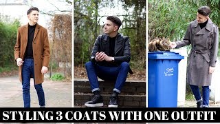 MENS FASHION LOOKBOOK  STYLING 3 TOPMAN COATS WITH ONE OUTFIT [upl. by Uriiah147]