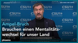 Markus Söder zum Ende der Ampelkoalition am 071124 [upl. by Monetta232]