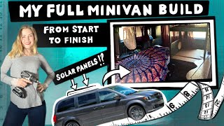 I Converted my Dodge Caravan into a Camper Solar Panels and All  FULL Build  Start to Finish [upl. by Eldin]