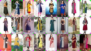 Two Colour Combination Kurti Design  Double Colours Kurti Design  Trendy Kurti Design 2022 [upl. by Einallem]