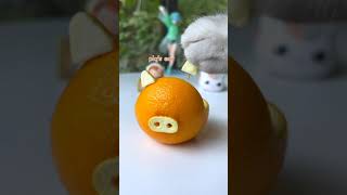 【Chef Cat ChangAn】This Orange is So Cute than Me DiyFruit CatCookingShow Shorts [upl. by Salomon]