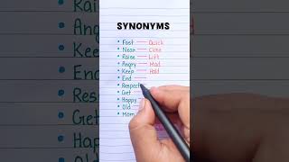 Synonyms Vocabulary Learning 🔥📖 english grammar education learning synonyms [upl. by Saunders]