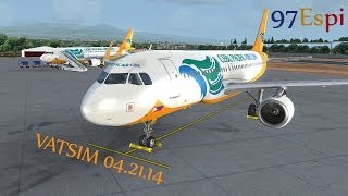 FSX VATSIM Flight  ATC Cebu to Dumaguete 042114 Cebu Pacific A320 [upl. by Jelena]