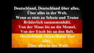 German National Anthem  Deutschland Uber Alles With Lyrics [upl. by Esined416]