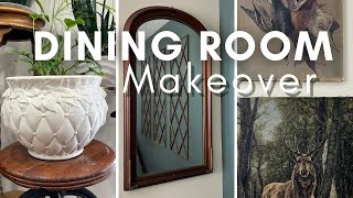 Dining Room Makeover  Fall Decor  Neutral Earthy Vintage Vibes [upl. by Nalniuq]