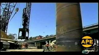 Discovery Channel  APE D180 Diesel Hammer on Highway 880 Oakland California [upl. by Hanfurd]