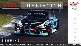 LIVE  Qualifying  Sebring International Raceway  Fanatec GT America powered by AWS 2024 [upl. by Llenyaj258]