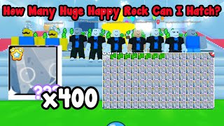 How Many Huge Happy Rock Can I Hatch Using 10 Accounts  Pet Simulator X Roblox [upl. by Mikkanen930]