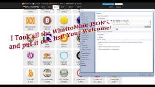 Whattomine CoinsJSONs AllInOne List [upl. by Onaireves]