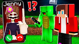 Why Creepy Jenny Dweller CALLING to MIKEY and JJ at 3am   in Minecraft Maizen [upl. by Latsyrhc]