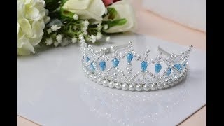 Beebeecraft Tutorials on Making a Bridal Crown Crystal Pearl Crown [upl. by Noemis]