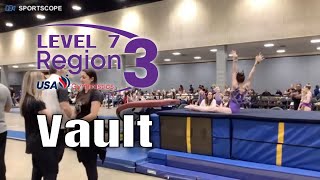 2023 USAG Region 3 Level 7 Regionals  Emersyn Level 7 Vault Performances  Colorado Aerials [upl. by Kristine989]