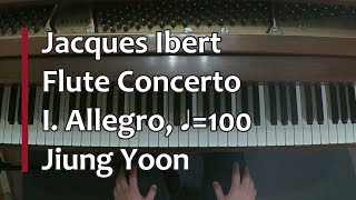 Piano Part Ibert Flute Concerto I Allegro ♩100 [upl. by Vorfeld]