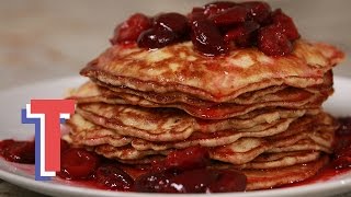 Spelt Buttermilk Pancakes With Cherry Compote  Yum in the Sun 3 [upl. by Jillane]