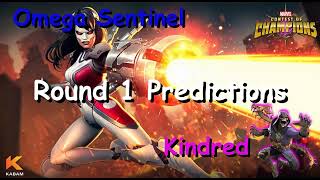 MCOC Omega Sentinel arena predictions  MCOC Kindred arena predictions  round 1 [upl. by Annodam]