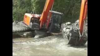 Lemac Amphibious Excavator  River Dredging [upl. by Molahs]