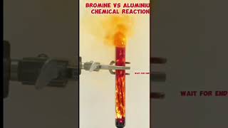 Bromine Vs Aluminium Chemical Reaction। With best lines।Chemistry science practical shorts। [upl. by Four]