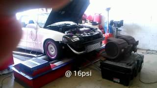 B16 turbo Gt3076r civic on 27psi dyno pulls E85 [upl. by Korrie292]