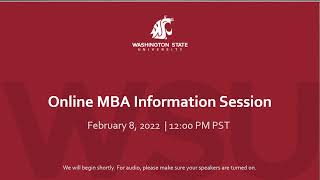 WSU Summer 2022 Online MBA Information Session [upl. by Vi674]