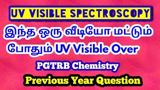 UV Visible Spectroscopy PGTRB chemistry Unit 10 spectroscopy  For full theory join online classe [upl. by Bevan867]