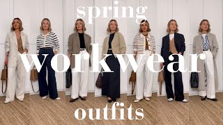 SPRING WORKWEAR OUTFITS 2024  SMART amp CASUAL  MINIMAL STYLE [upl. by Leiand]