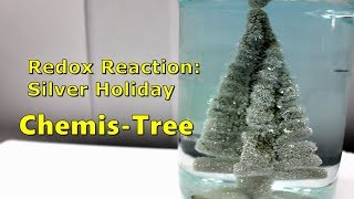 Redox Reaction Holiday ChemisTree Copper  Silver Nitrate Holiday Chemistry [upl. by Wilkinson]