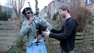 How to play the Bagpipe Wilbur Sargunaraj in Scotland [upl. by Olmsted]