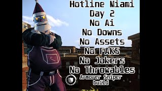 Payday 2 Hotline Miami D2 DSOD Solo No AiDownsAssetsFAKsJokersThrowables Armorer Sniper Build [upl. by Catriona]