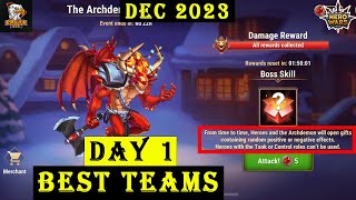 Archdemon Invasion Day 1 Best Teams  Christmas 2023  Hero Wars Mobile Alliance [upl. by Attiuqahs]