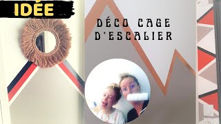 JE DÉCORE MA CAGE DESCALIER décorations décorersesescaliers peinturegéométrique [upl. by Day]