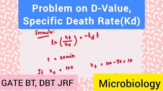 Problem on Specific Death Rate Constant Kd Decimal Reduction Time  DValue  biotechnotebook [upl. by Neona705]