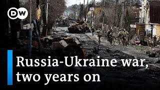 Twoyear anniversary of Russian invasion of Ukraine  DW News [upl. by Janeczka]