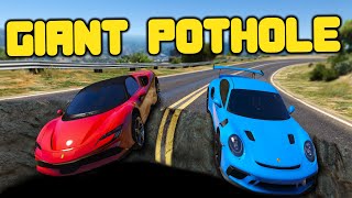 Stealing Cars Using a Giant Pothole in GTA RP [upl. by Uok164]