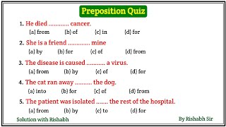 Preposition objective questions  Preposition test  Prepositions Practice exercises  Preposition [upl. by Anec]