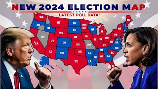 NEW 2024 US Election Map with Shocking Latest Poll Data Across All 50 States [upl. by Enitnatsnoc]