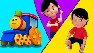 kepala bahu lutut dan tose  lagu untuk anakanak  Bob the Train  3D Rhymes  Head Shoulders [upl. by Dymphia2]