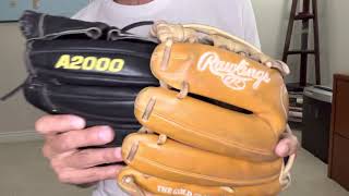 Rawlings Heart of the Hide HoH vs Wilson A2000 Baseball Gloves [upl. by Fryd203]