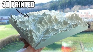 3D Printed Topographic Mount Everest Projection [upl. by Ailaham]