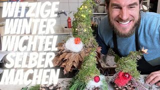 Winter Wichtel aus Naturmaterialien selber machen DIY Ideen für witzige Winterdekoration [upl. by Osicran]