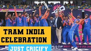 Team India Celebration after winning T20 WORLD CUP  India winning Moment T20 WORLD CUP 2024 india [upl. by Goldina970]