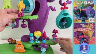 TROLLS BAND TOGETHER TOYS POPPY MEETS VIVA amp BRANCH FINDS BROTHERS PRETEND PLAY TREE HOUSE 2in1 Book [upl. by Ferguson]