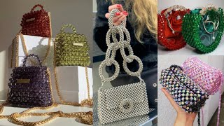 crystal bags design ideasbeaded bagsbeaded purse for girlsfashion ideas with anamta [upl. by Luhem476]