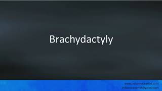 Pronunciation of the words quotBrachydactylyquot [upl. by Cohlette]