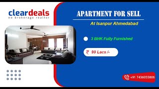 3 BHK Apartment for Sell Shakuntal Apartment Isanpur Ahmedabad at No Brokerage – Cleardeals [upl. by Uwton]