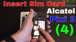 Alcatel One Touch Pixi 3 4 Insert the SIM card [upl. by Cartwright]