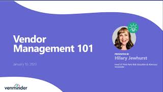 Vendor Management 101 Webinar [upl. by Coughlin772]