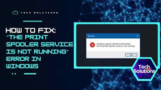 How to FIX “The Local Print Spooler Service Is Not Running” Error in Windows [upl. by Notsahc]