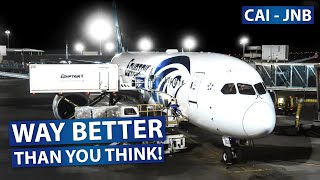 TRIP REPORT  Egyptair‘s SURPRISING Economy Class  Boeing 7879  Cairo  Johannesburg [upl. by Oeht]