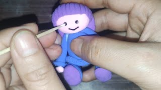 how to make cute clay doll l easy clay doll making l doll making with superclay l [upl. by Pyne]